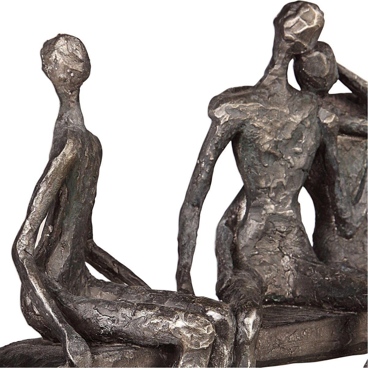 Camaraderie Aged Silver and Aged Black Figurine