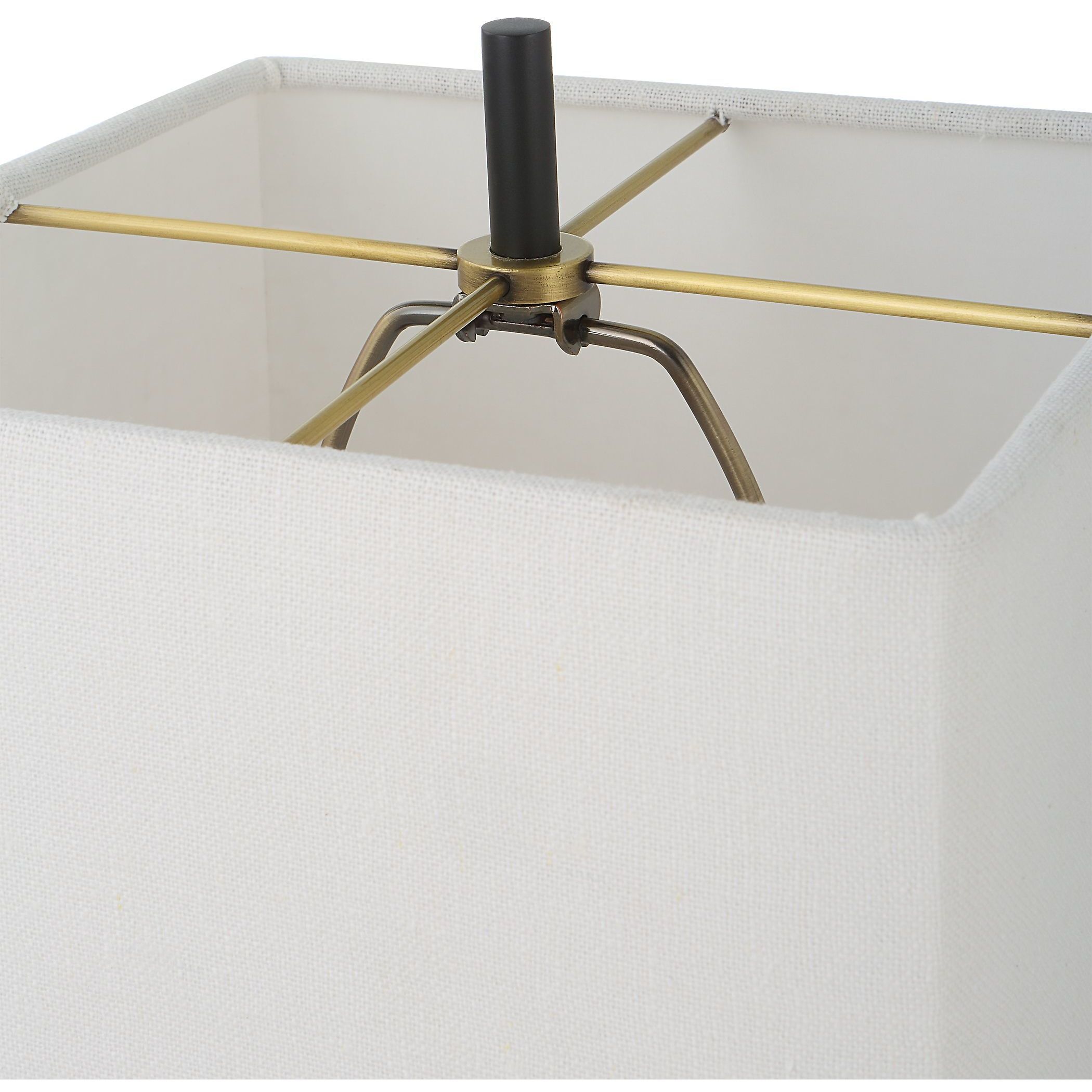 Escort 37 inch 100.00 watt Satin Black and Black Marble Buffet Lamp Portable Light