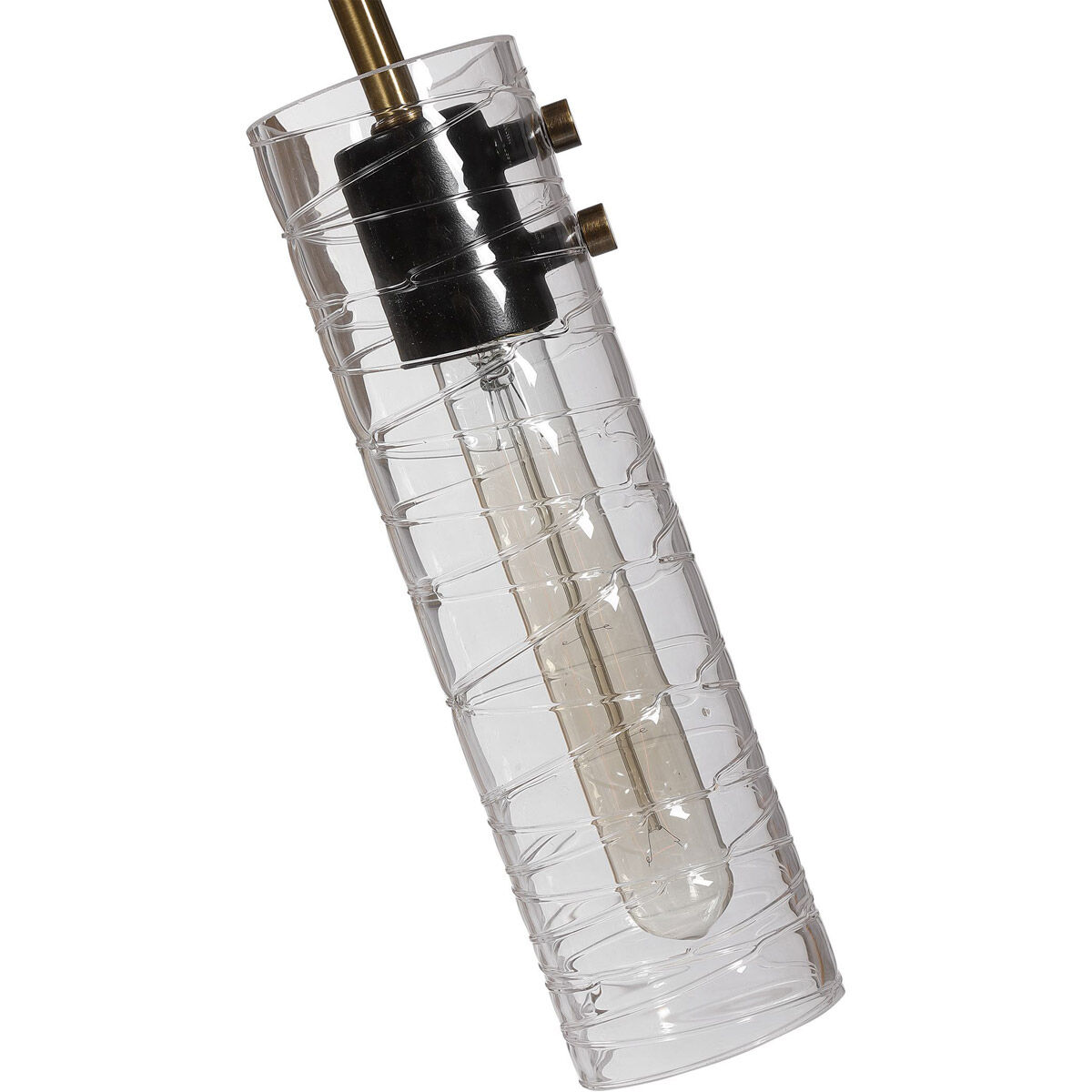 Telesto 8 Light 32 inch Texture Black and Antique Brass Linear Pendant Ceiling Light