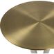Sonia 23.25 X 14 inch Brass, White Accent Table