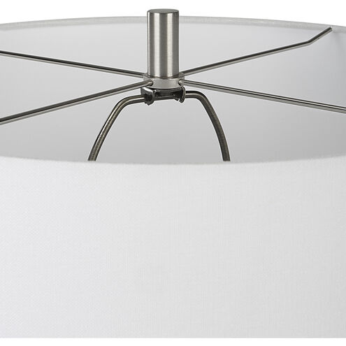 Scouts 29 inch 150.00 watt Gray and Off-White Matte Glaze with Brushed Nickel Table Lamp Portable Light