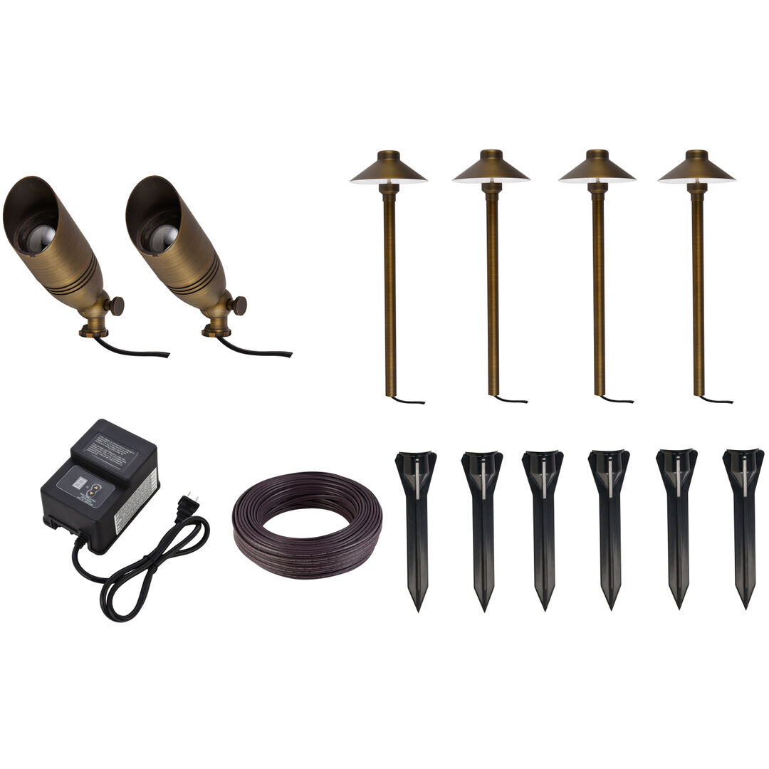 Anthony Antique Brass Outdoor Landscape Starter Kit