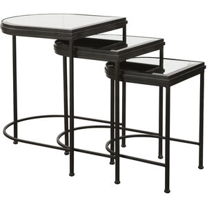 India 24 X 19 inch Matte Black Nesting Tables, Set of 3