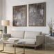 Molten Patina Earth Tones and Light Oak Framed Canvases, Set of 2