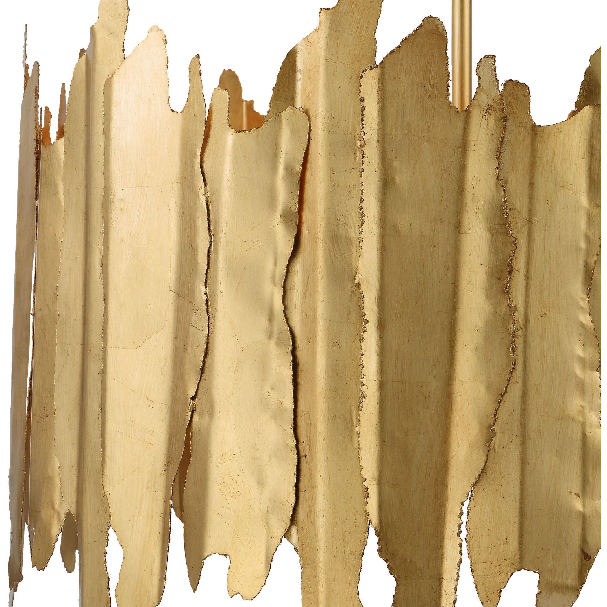 Golden 8 Light 18 inch Gold Leaf Pendant Ceiling Light