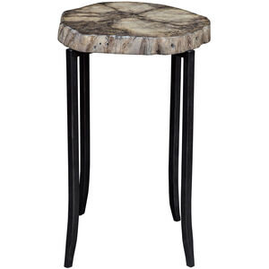 Stiles 23 X 19 inch Aged Iron and Suar Wood with Rich Petrified Finish Accent Table