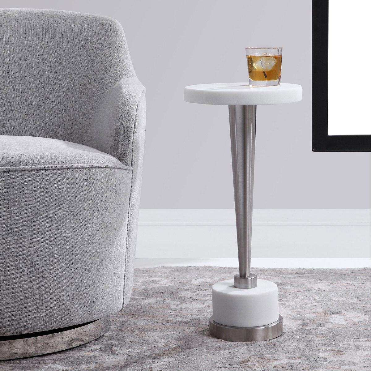 Masika 23 X 11 inch White Drink Table