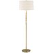 Verlaine 63.5 inch 150 watt Antique Gold and Travertine Floor Lamp Portable Light