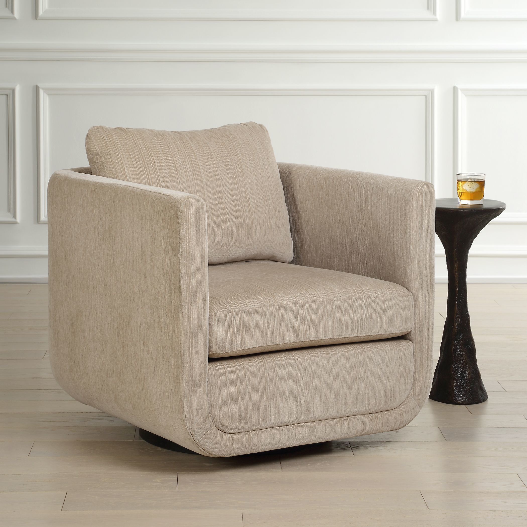 Abound Porcelain Chenille Swivel Chair