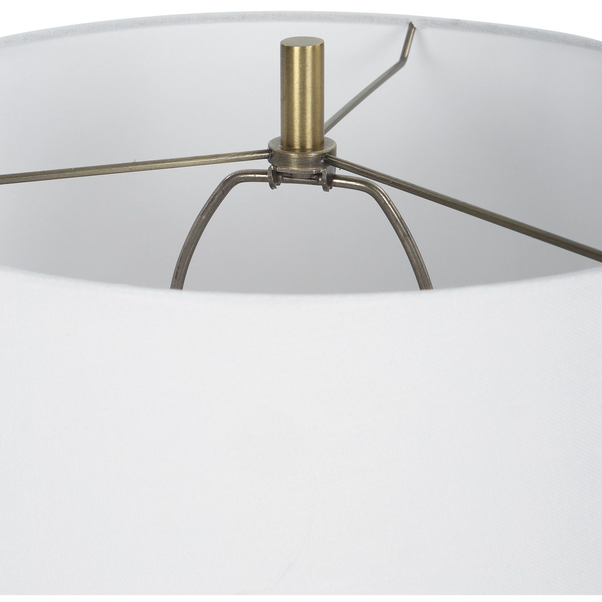 Kavos 31 inch 150.00 watt Navy Blue Gloss Glaze and Brushed Brass Table Lamp Portable Light