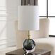Enigma 20 inch 100.00 watt Smoky Teal Blue Art Glass and Brass Buffet Lamp Portable Light