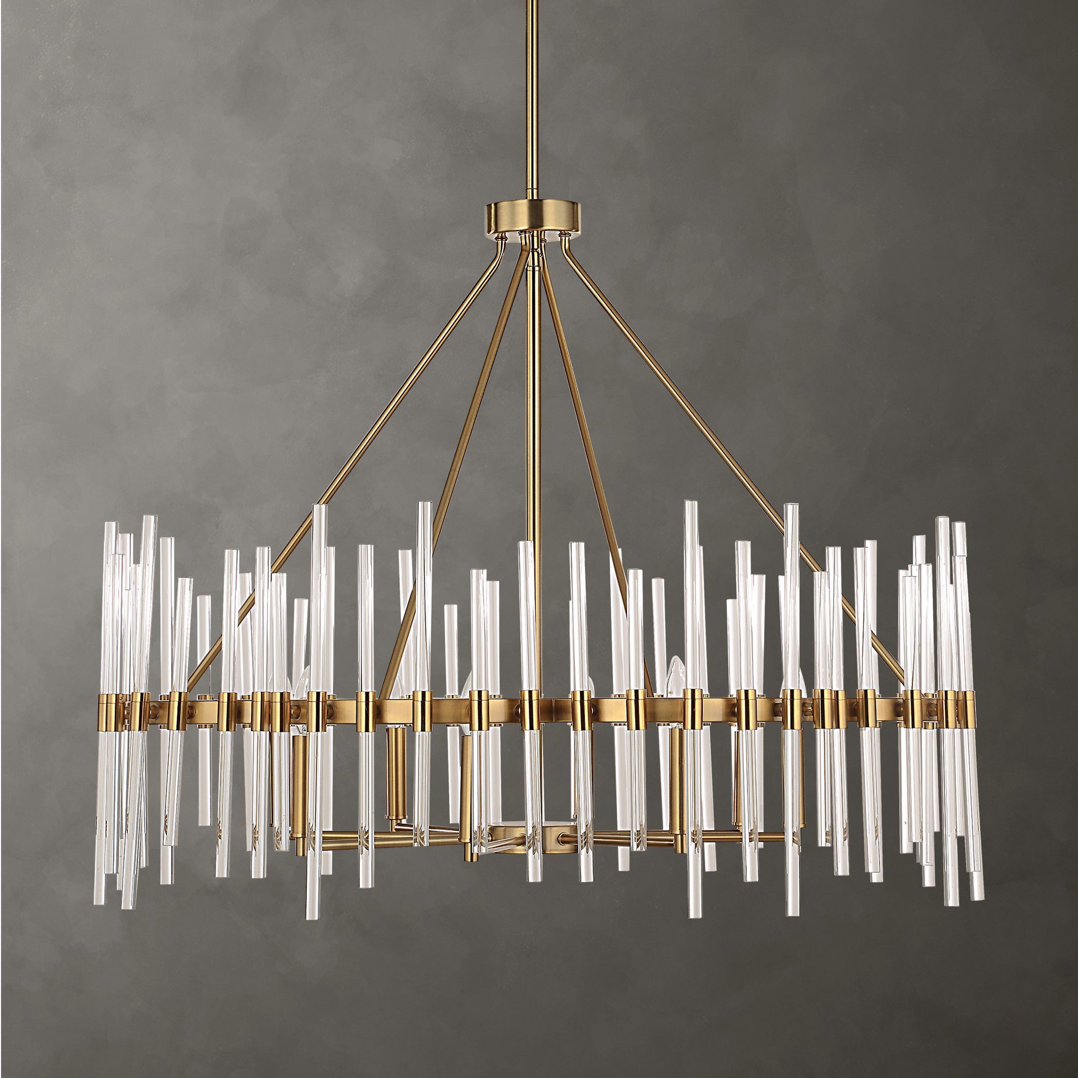 Crystal 8 Light 38.75 inch Warm Brass Chandelier Ceiling Light