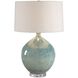 Callista 26 inch 150 watt Ocean Blue and Teal and Clear Crystal and Antique Brass Table Lamp Portable Light