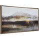 Splash Of Land Multi-Colored and Bronze Gold Framed Canvas