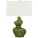 Esall 28.75 inch 150 watt Dark Green Glaze and Antique Brass Table Lamp Portable Light