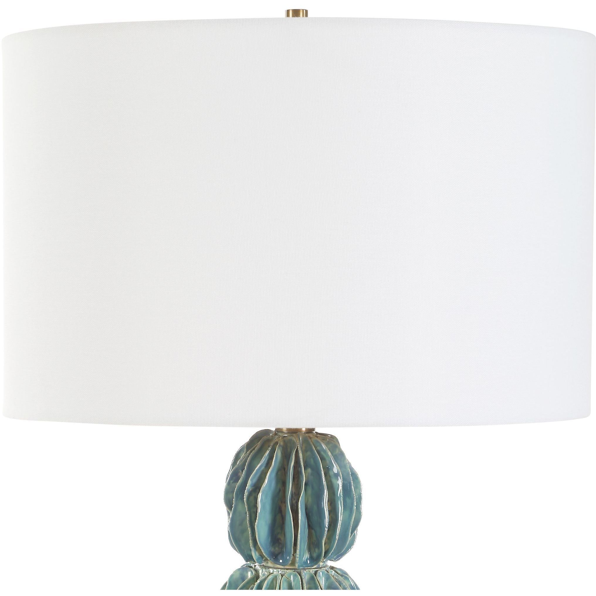 Bonaire 25.25 inch 150.00 watt Mottled Teal Blue Glaze Table Lamp Portable Light