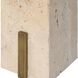 Feranno 22 X 12 inch Travertine and Brass Accent Table