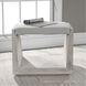 Cabana Warm White Wash and Off White Fabric Bench, Small
