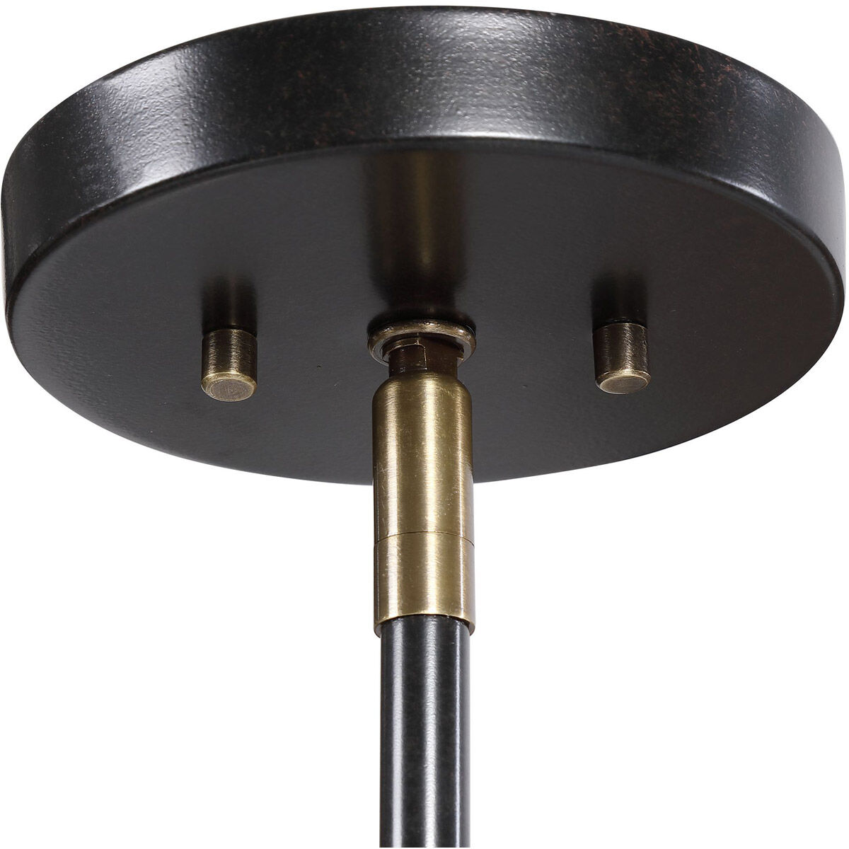 Telesto 8 Light 32 inch Texture Black and Antique Brass Linear Pendant Ceiling Light