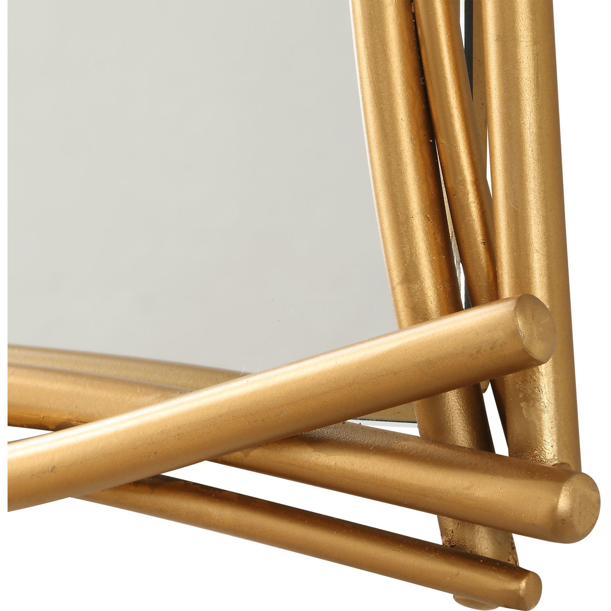 Curved 39 X 26.5 inch Antiqued Gold Leaf Mirror