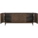 Melbourne Burl and Warm Brass 4 Door Cabinet