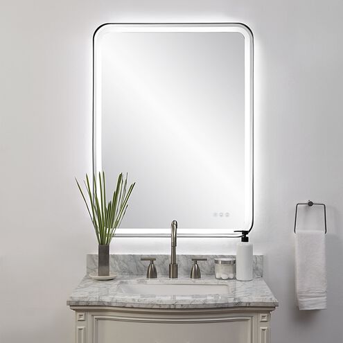Crofton 40 X 30 inch Satin Black LED Lighted Mirror