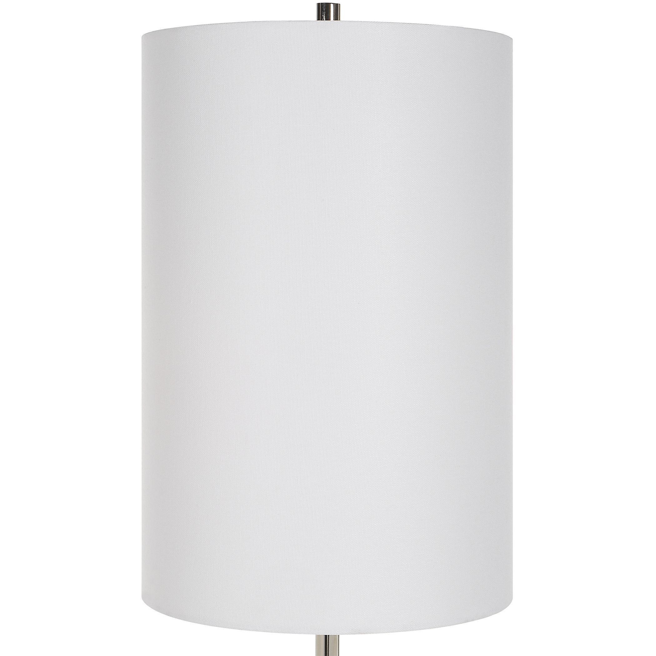 Stratus 36 inch 150.00 watt Gray Glass and Polished Nickel Buffet Lamp Portable Light