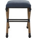 Firth 28 inch Rustic Iron and Natural Fiber Rope with Navy Counter Stool