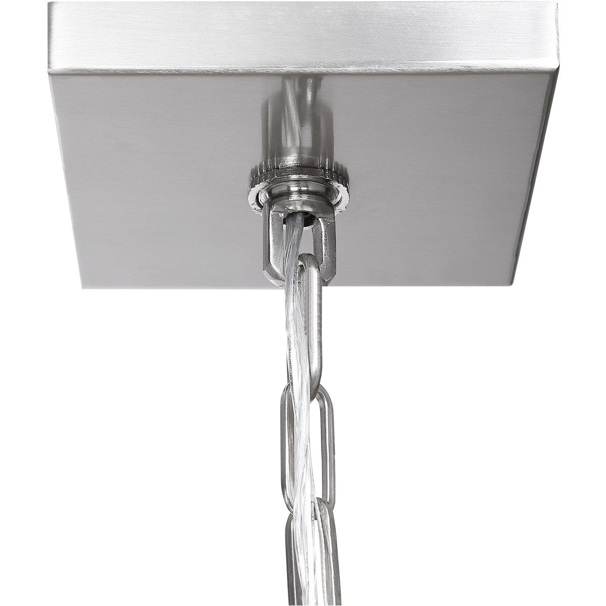 Perspex 4 Light 16 inch Brushed Nickel Lantern Pendant Ceiling Light