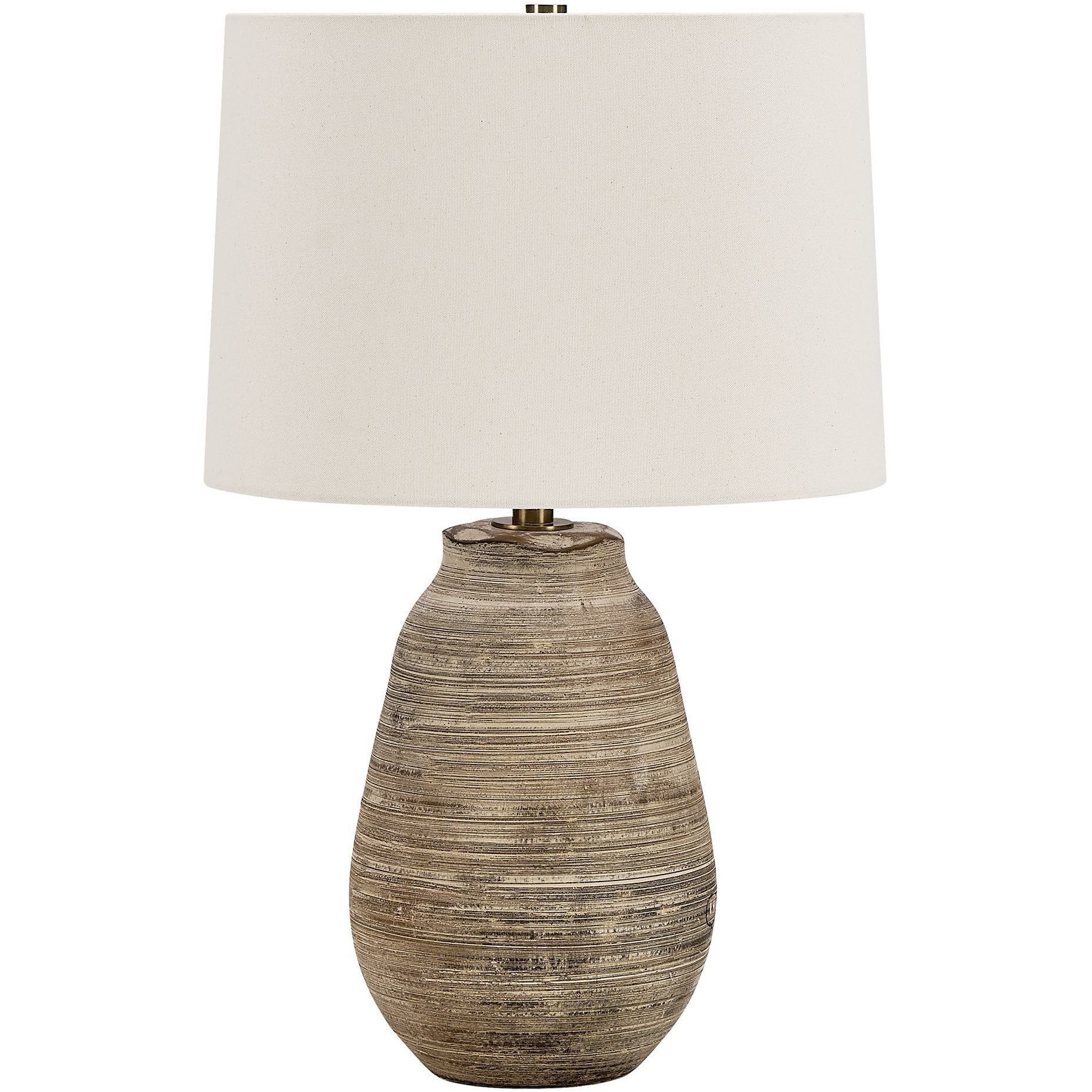 Tonachio 25.25 inch 150 watt Light Gray Wash and Brass Table Lamp Portable Light