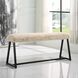 Taupo Beige Faux Sheepskin and Matte Black Bench