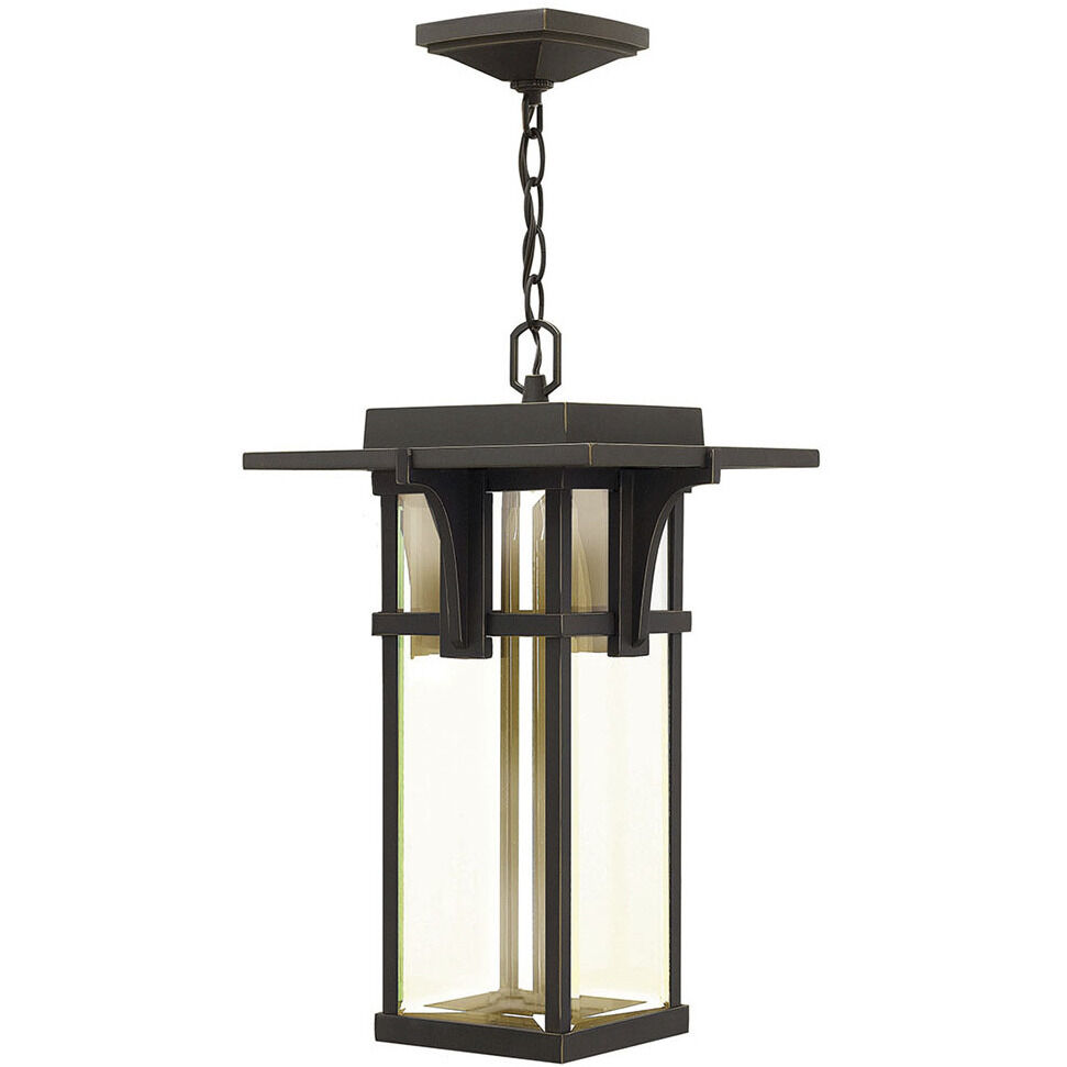 Manhattan LED 11 inch Oil Rubbed Bronze Outdoor Hanging Lantern