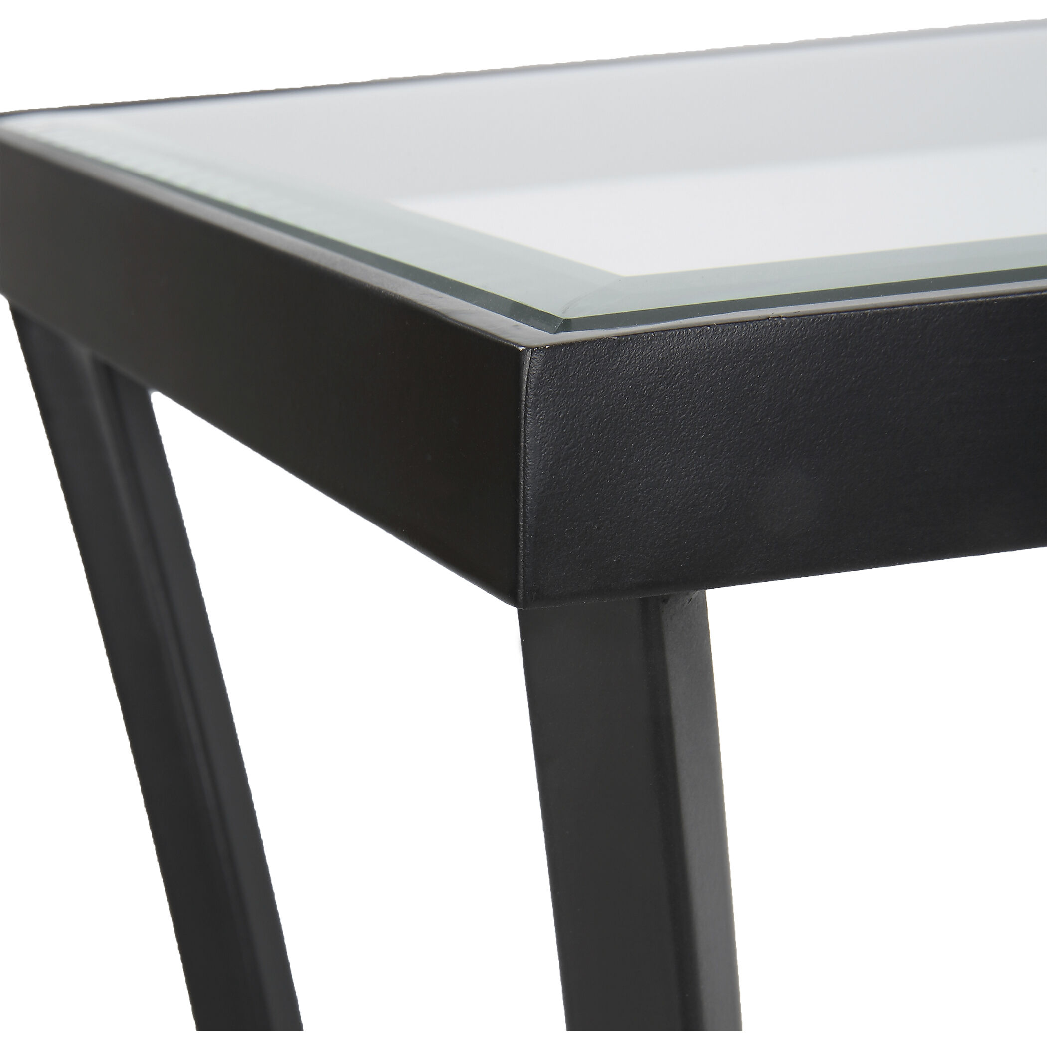 Crate and barrel top glass console table