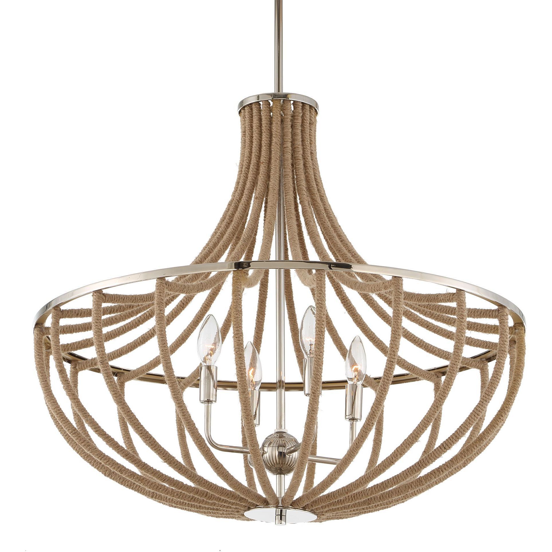 Lovelock 4 Light 27.5 inch Polished Nickel Chandelier Ceiling Light