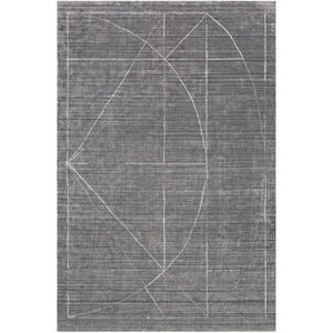 Costilla 120 X 96 inch Gray and Charcoal Tones with White Rug, 8ft x 10ft