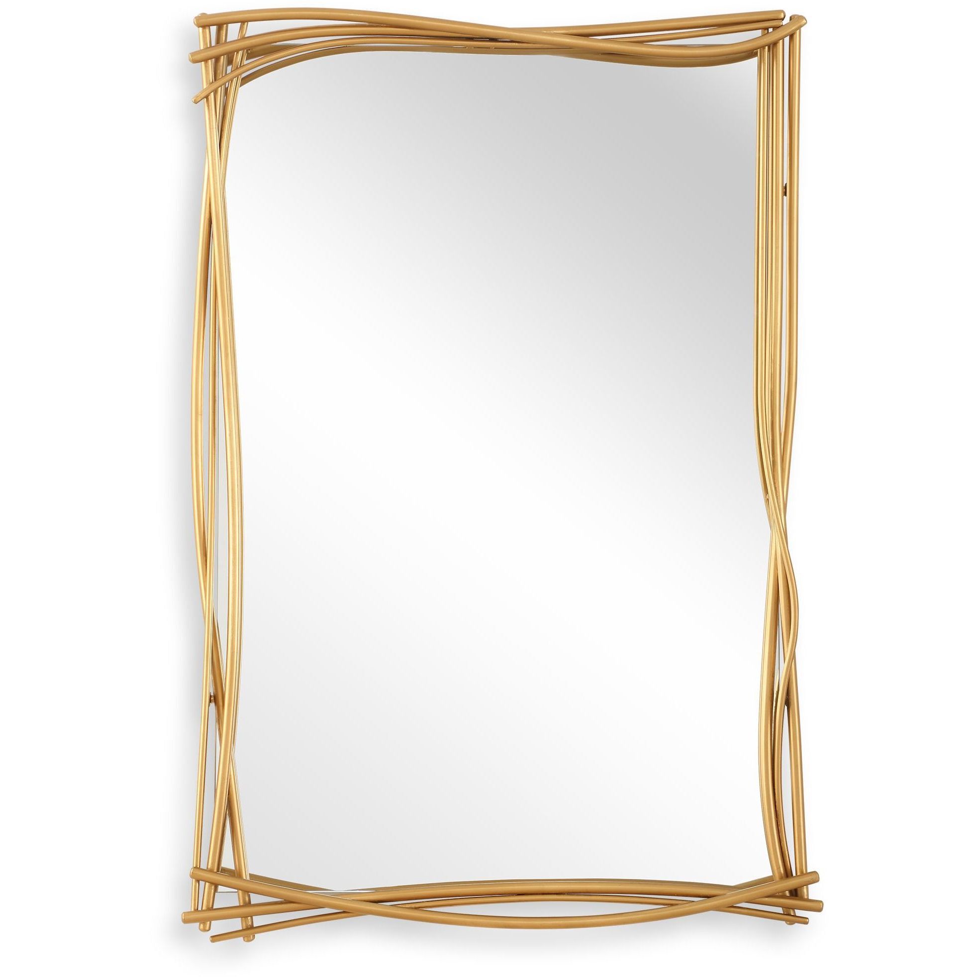 Curved 39 X 26.5 inch Antiqued Gold Leaf Mirror