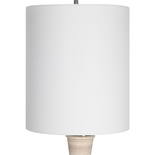 Chalice 33 inch 150.00 watt Taupe/Tan/Charcoal and Polished Nickel Table Lamp Portable Light