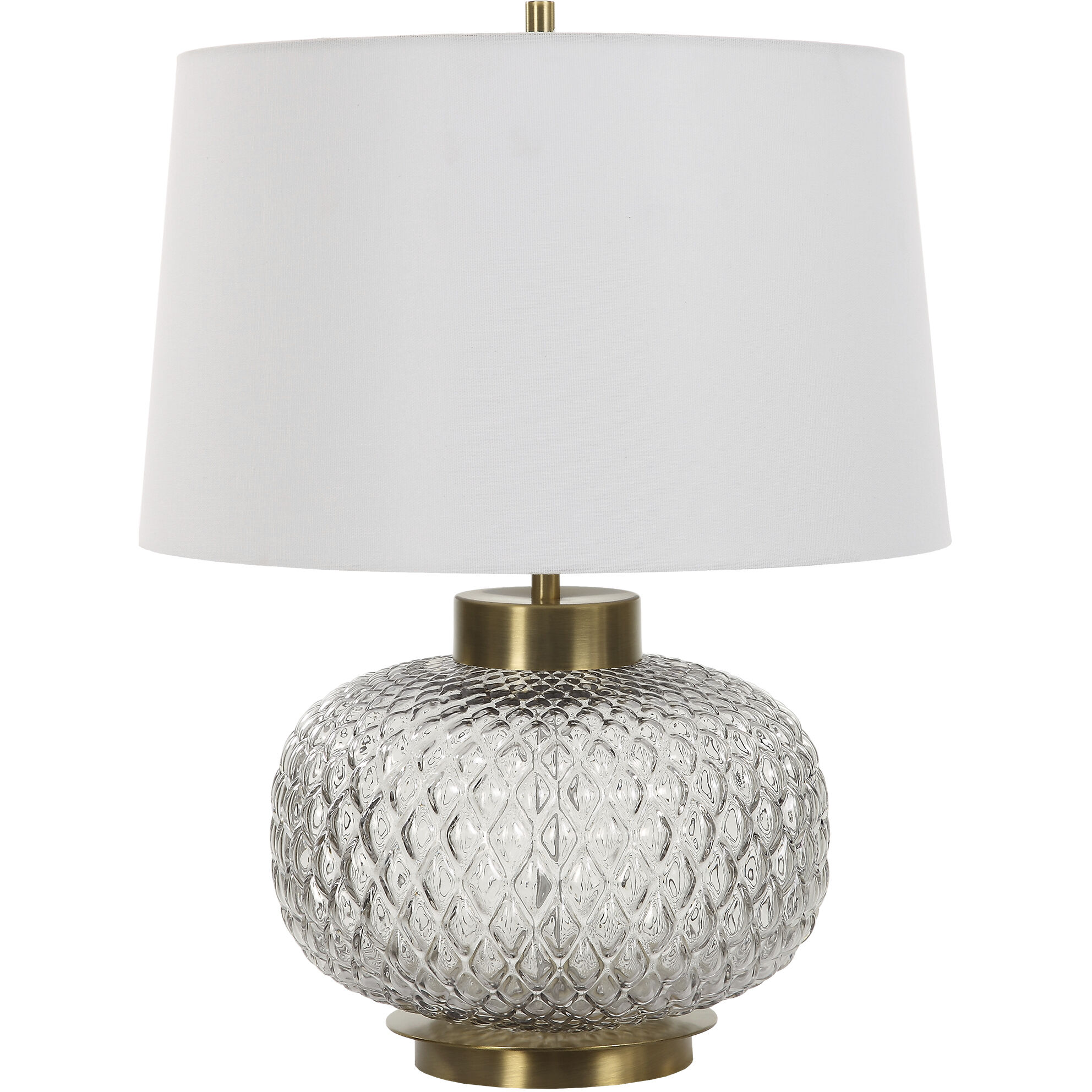 Estelle 22 inch 150.00 watt Light Smoke-Gray Glass and Antique Brass Table Lamp Portable Light