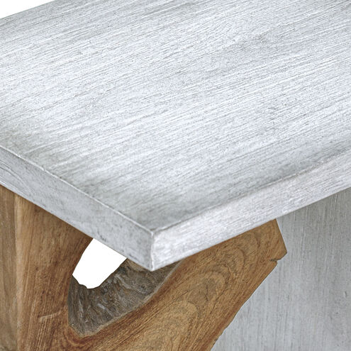 Intersect 24 X 11.75 inch Natural Wood Tone and Aged White Accent Table
