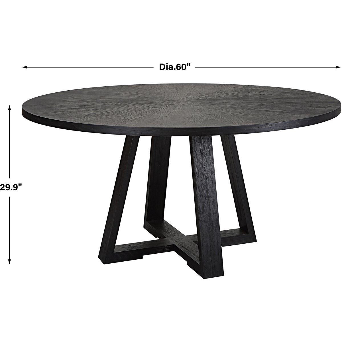 Gidran 60 X 30 inch Charcoal Black Dining Table