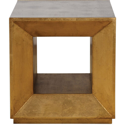 Flair 22 X 20 inch Antiqued Mirror and Antiqued Gold Leaf Cube Table