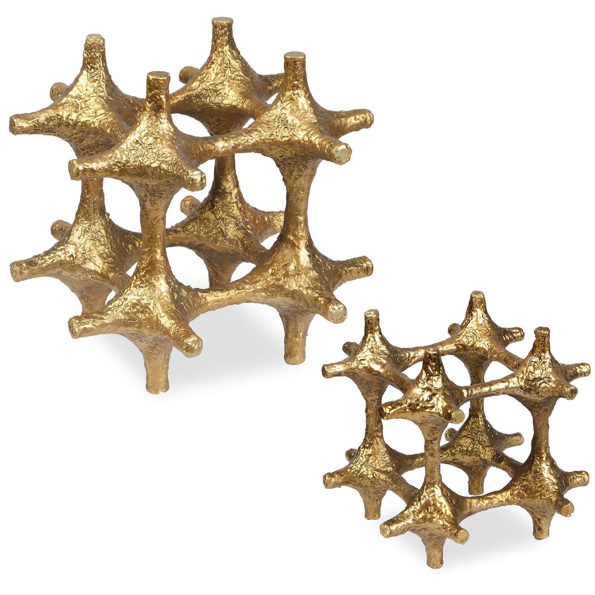 Gilded Connection 6.5 X 6.5 inch Sculptures, Set of 2