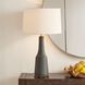 Slovis 28.25 inch 150 watt Dark Charcoal Gray and Antique Brass Table Lamp Portable Light