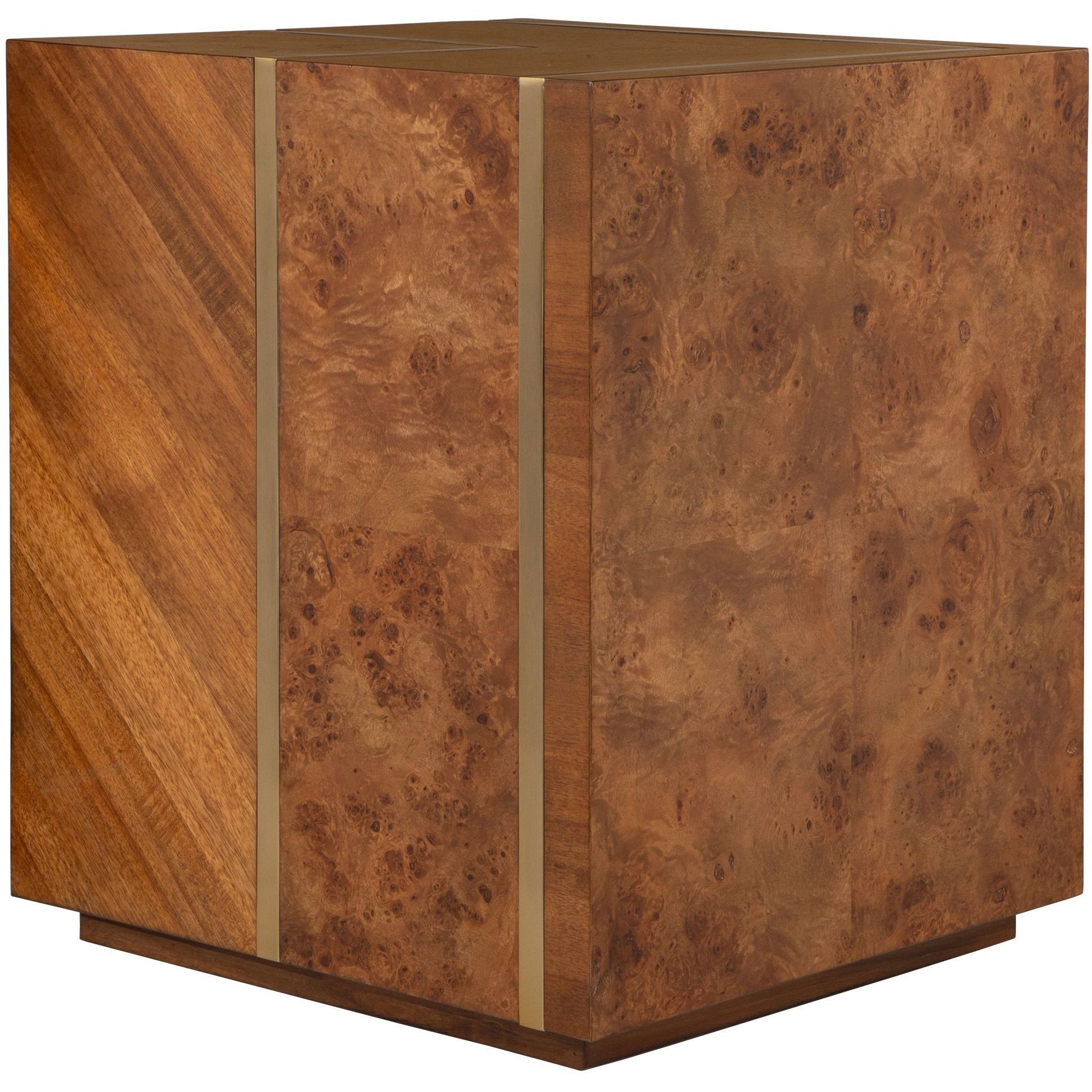 Seven Wonders 24 X 20 inch Maple Burl and Acacia and Alder Wood Side Table