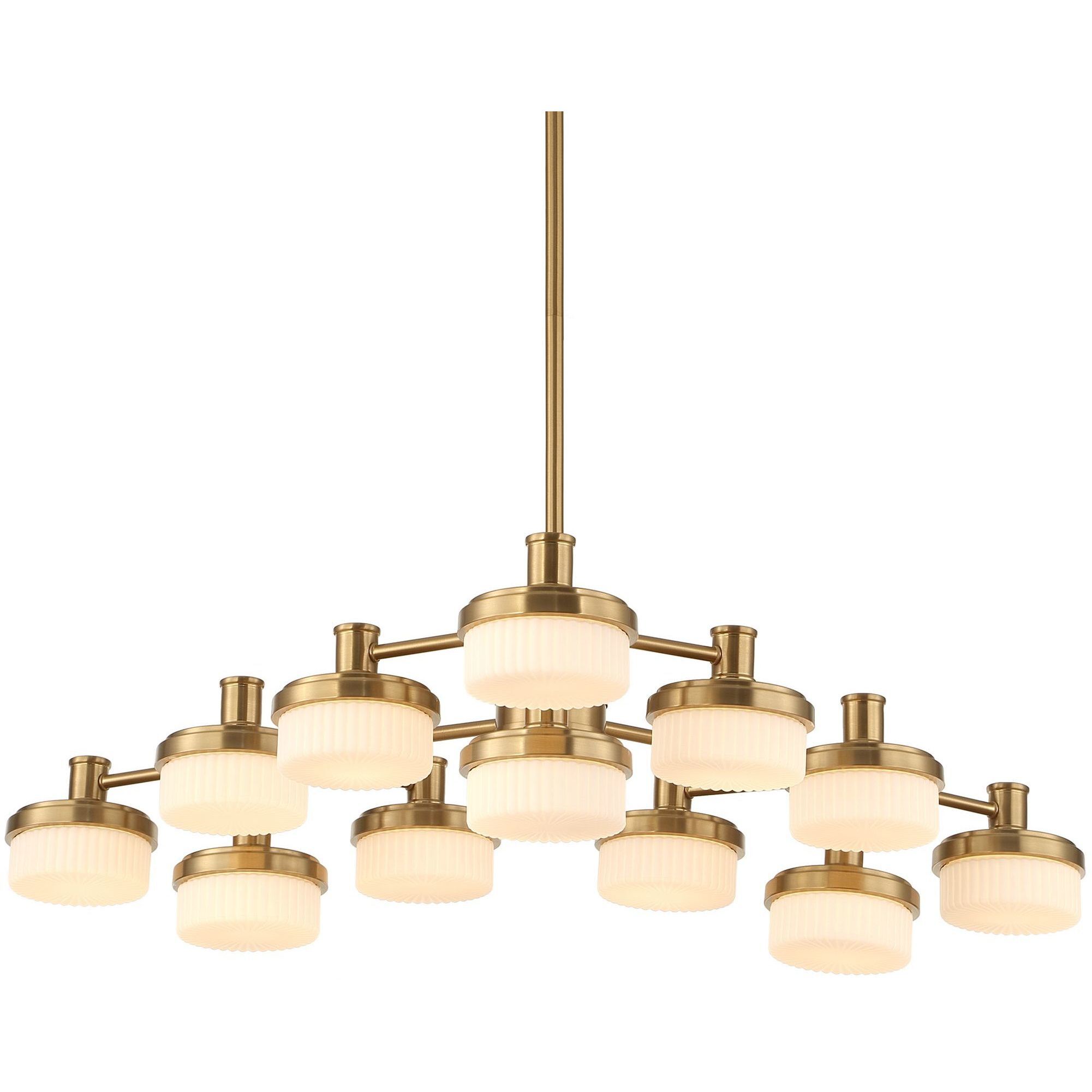 Wedge 12 Light 40.63 inch Warm Brass Chandelier Ceiling Light