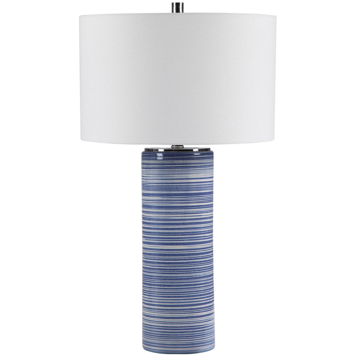 Montauk 29 inch 150 watt Striped White and Indigo Table Lamp Portable Light