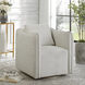 Corben Off-White Fabric Swivel Armchair