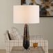 Dames 26.75 inch 150 watt Dark Marble and Crystal with Antique Brass Table Lamp Portable Light