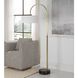 Huxford 69 inch 100.00 watt Antique Brushed Brass and Black Marble Floor Lamp Portable Light