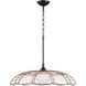Lakeside 1 Light 30 inch Saddle Brown and Matte Black Indoor Outdoor Pendant Ceiling Light
